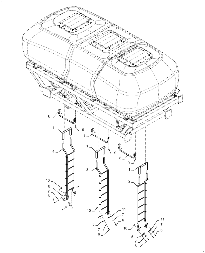 Схема запчастей Case IH 4765 - (80.150.AJ[04]) - LADDERS 760 BUSHELL (80) - CROP STORAGE/UNLOADING