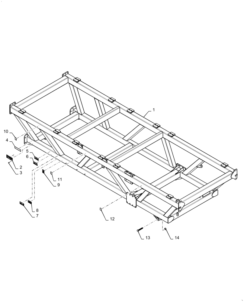 Схема запчастей Case IH 4765 - (39.100.AB[03]) - FRAME 555/580 BUSHEL (39) - FRAMES AND BALLASTING