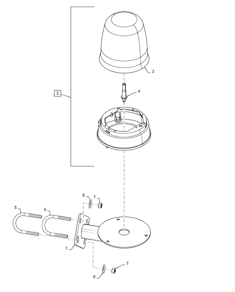 Схема запчастей Case IH 3555 - (55.404.AC[01]) - BEACON LIGHT (55) - ELECTRICAL SYSTEMS
