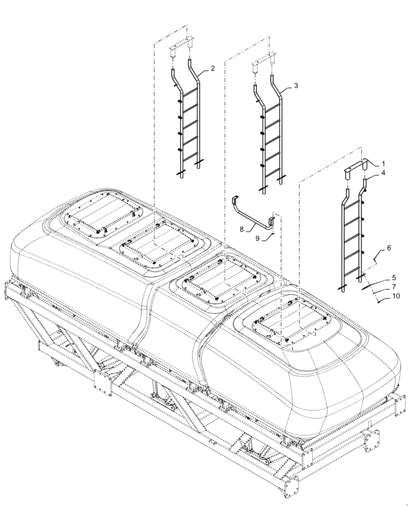 Схема запчастей Case IH 4765 - (80.150.AJ[03]) - LADDERS 555 580 BUSHELL (80) - CROP STORAGE/UNLOADING