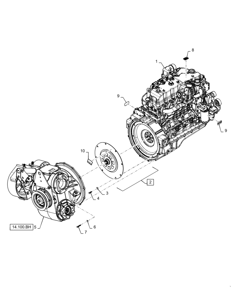 Схема запчастей Case IH 5140 - (18.112.AC) - DAMPER, FLYWHEEL, PTO ASSY, ENGINE (18) - CLUTCH