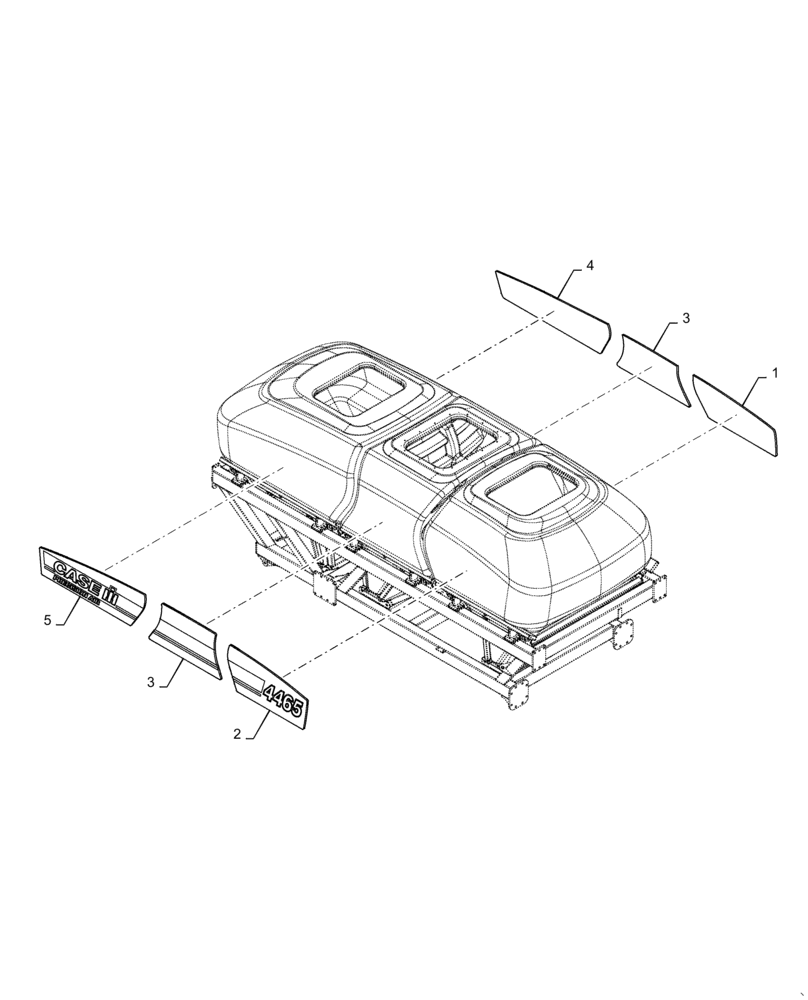 Схема запчастей Case IH 4465 - (90.108.AB[03]) - MODEL DECALS PRECISION AIR 4465 CASE (90) - PLATFORM, CAB, BODYWORK AND DECALS