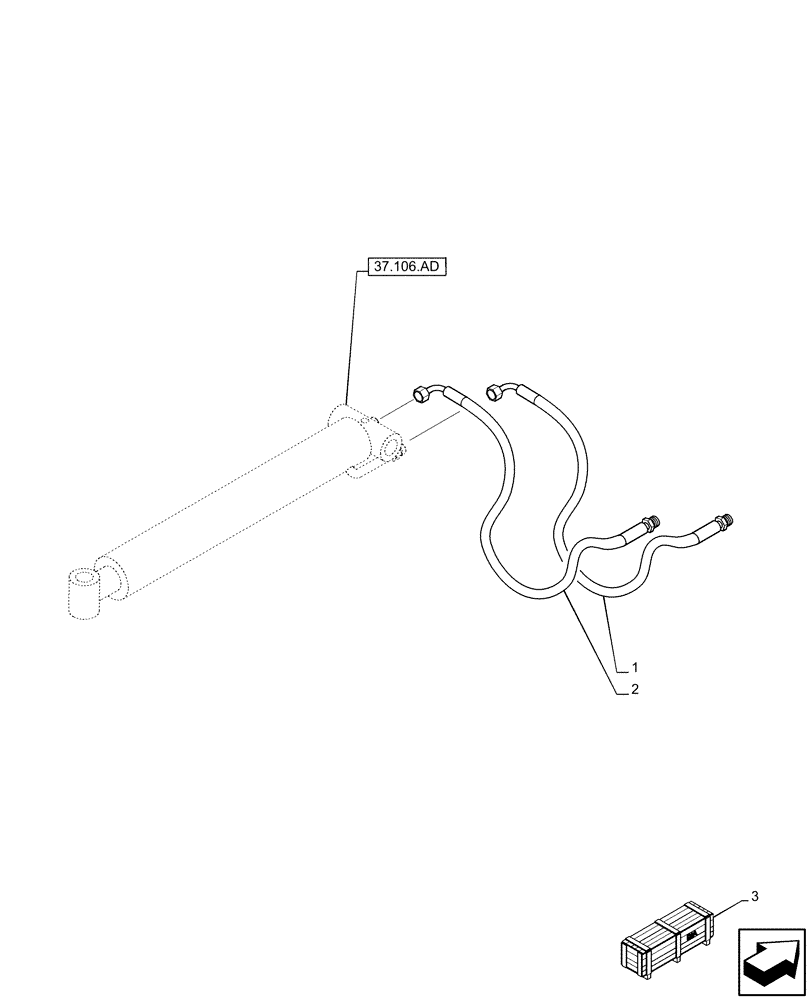 Схема запчастей Case IH PUMA 165 - (37.106.AB) - VAR - 758113 - TOW HOOK, CYLINDER, LINE (37) - HITCHES, DRAWBARS & IMPLEMENT COUPLINGS