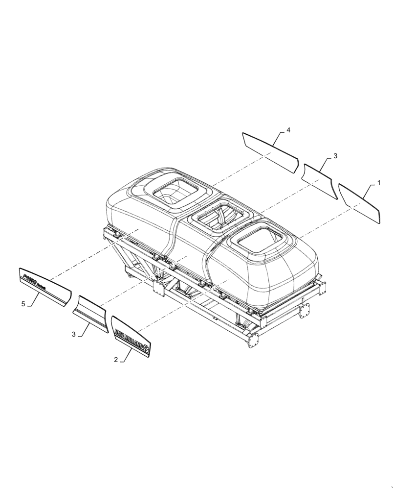 Схема запчастей Case IH 4765 - (90.108.AB[10]) - MODEL DECALS P4460 NEW HOLLAND (90) - PLATFORM, CAB, BODYWORK AND DECALS