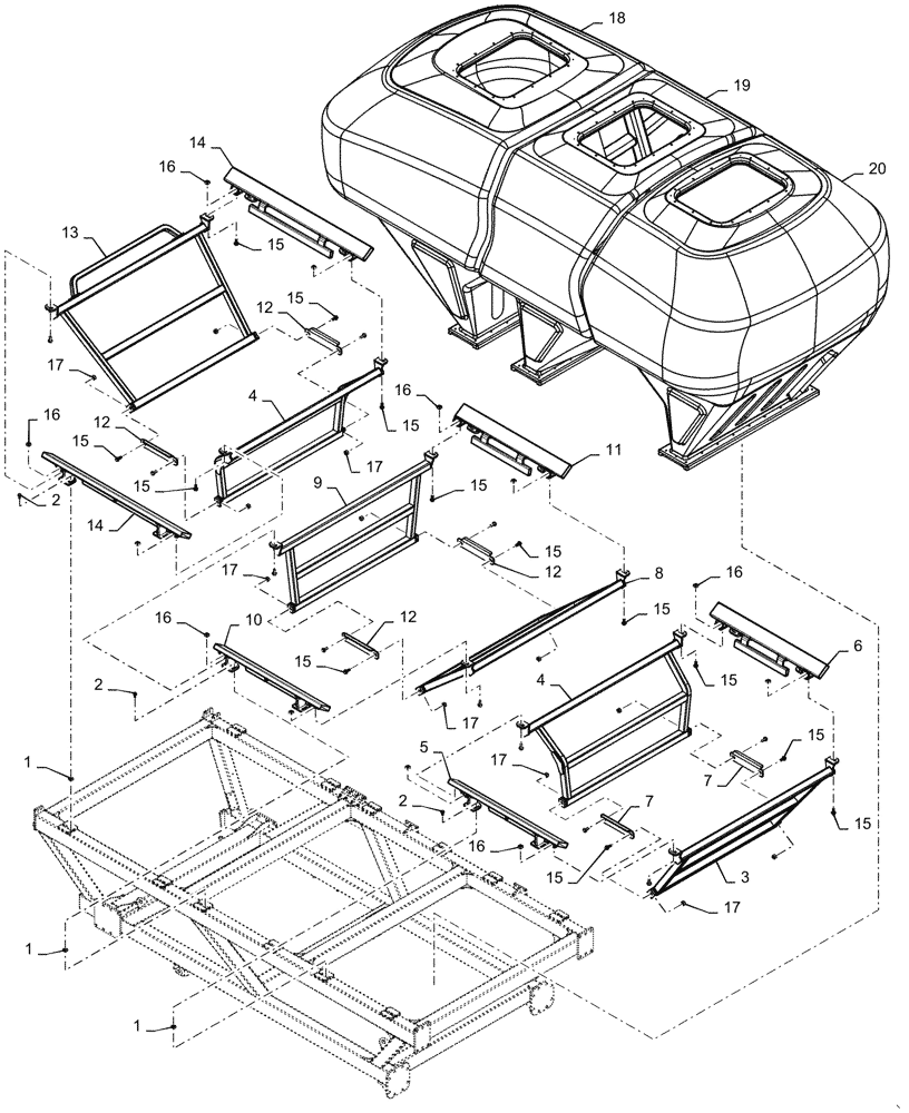 Схема запчастей Case IH 4765 - (77.100.AC[08]) - TANK CRADLE 760 BUSHEL (77) - SEEDING/PLANTING