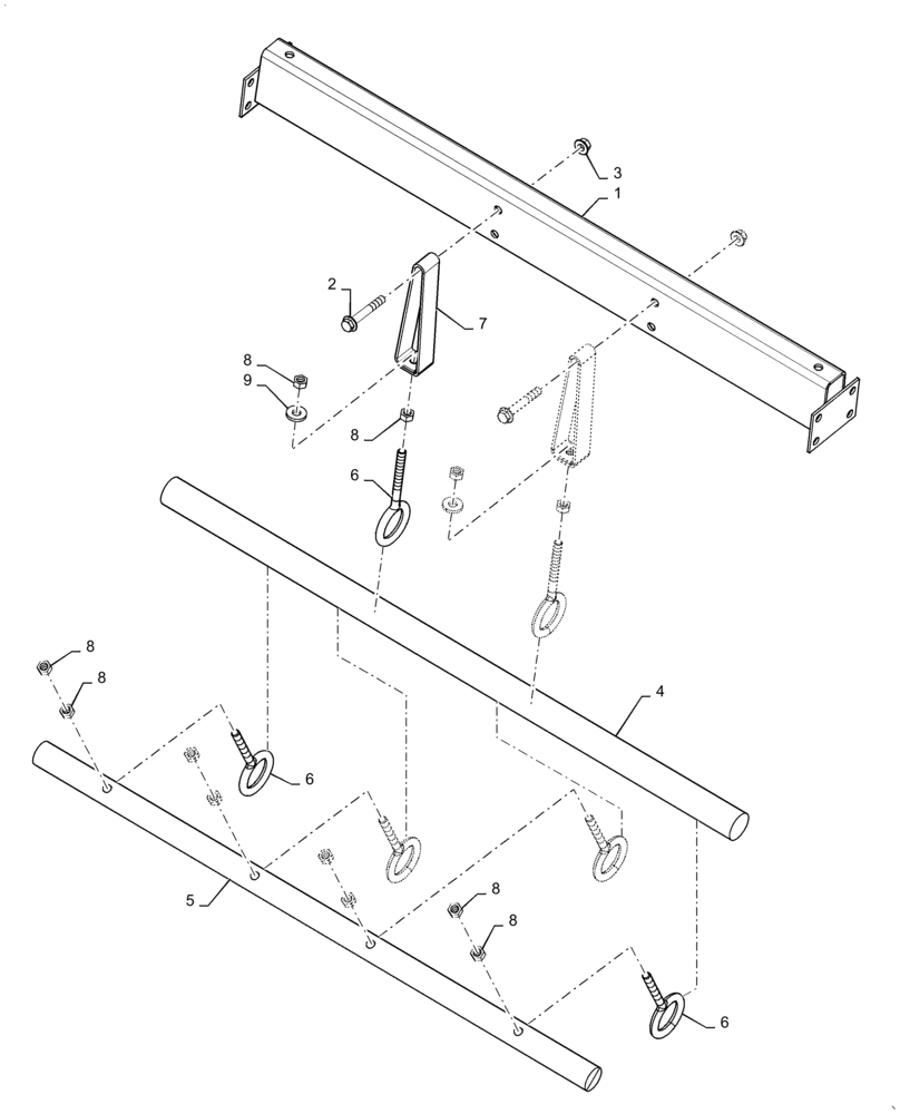 Схема запчастей Case IH 6140 - (66.110.AD) - CONCAVE SUPPORT, RH (66) - THRESHING