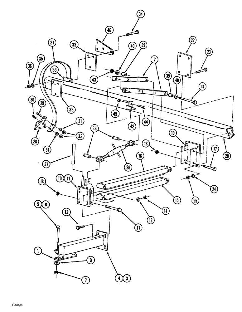 Схема запчастей Case IH 6814 - (09-12) - TINE LEVELER ATTACHMENT (09) - CHASSIS/ATTACHMENTS