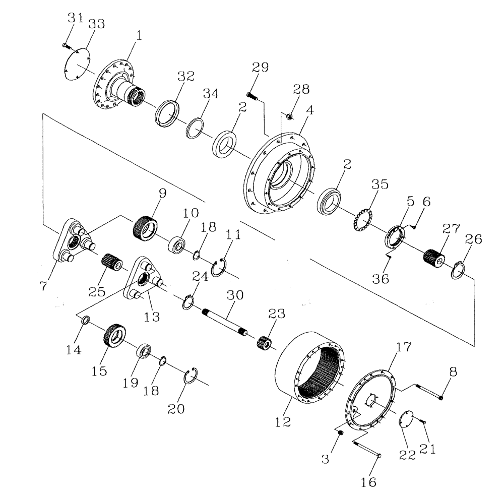 Схема запчастей Case IH AUSTOFT - (A02-03) - EPICYCLIC HUB *SERIES 40 35:1 Mainframe & Functioning Components
