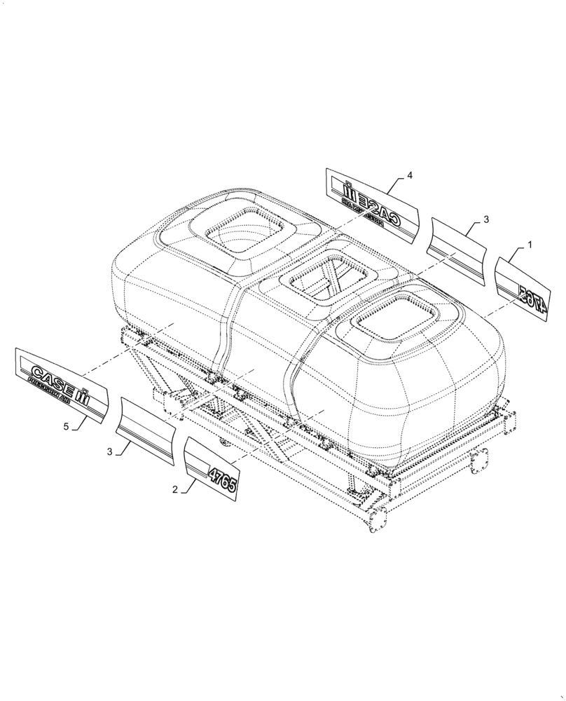 Схема запчастей Case IH 4765 - (90.108.AB[06]) - MODEL DECALS PRECISION AIR 4765 CASE (90) - PLATFORM, CAB, BODYWORK AND DECALS
