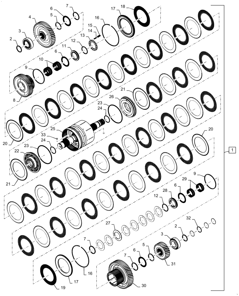 Схема запчастей Case IH QUADTRAC 620 - (21.155.AN[19]) - TRANSMISSION, 4TH SHAFT, PS6, 9C, 500 SCRAPER, 540 SCRAPER, 580, 620, ASN ZFF308001 (21) - TRANSMISSION