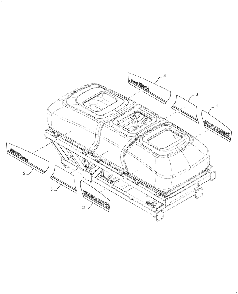 Схема запчастей Case IH 4765 - (90.108.AB[09]) - MODEL DECALS P3440 NEW HOLLAND (90) - PLATFORM, CAB, BODYWORK AND DECALS