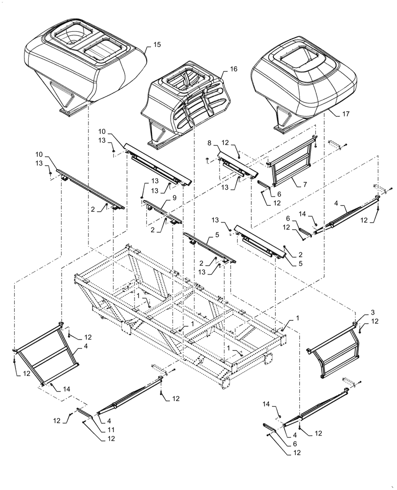 Схема запчастей Case IH 4765 - (77.100.AC[07]) - TANK/CRADLE 555, 580 BUSHEL (77) - SEEDING/PLANTING