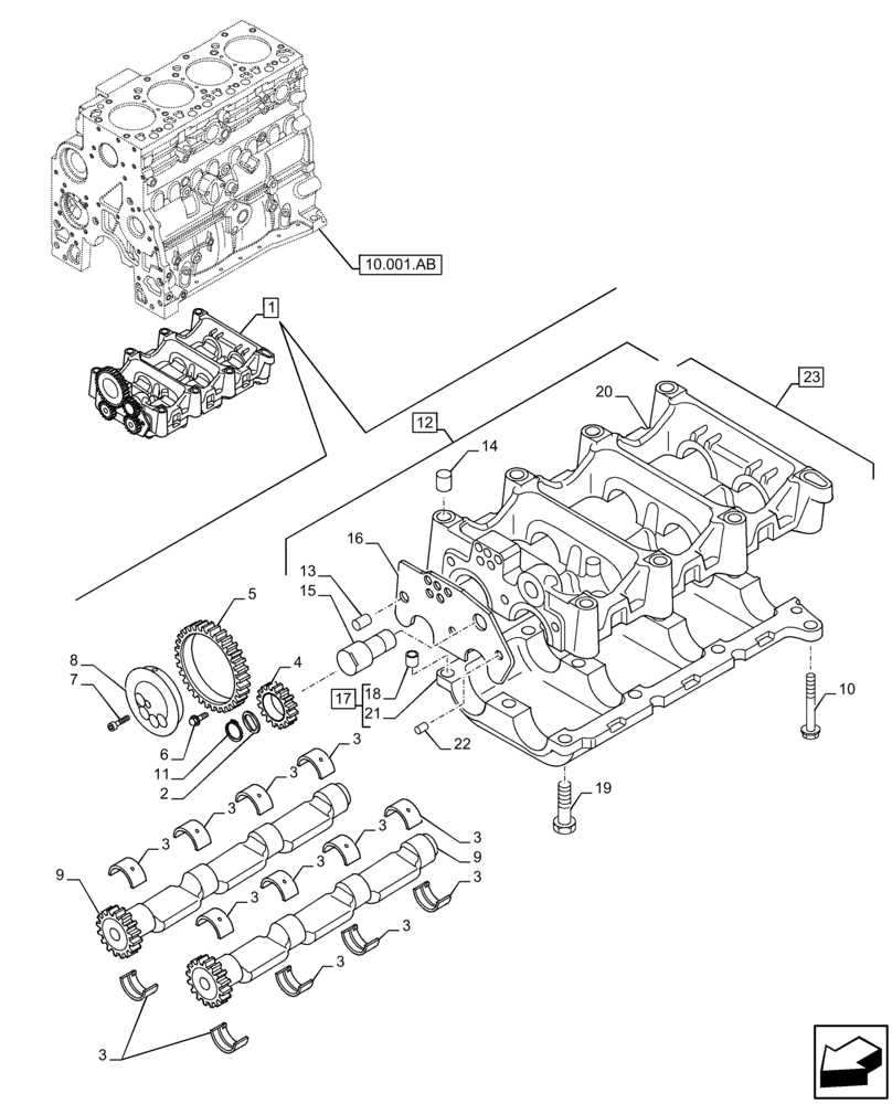 Схема запчастей Case IH F4HFE413X B001 - (10.110.AC) - DYNAMIC BALANCER (10) - ENGINE