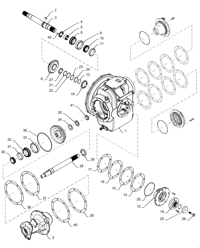 Схема запчастей Case IH 6130 - (14.100.10[01]) - POWER TAKEOFF GEARBOX ASSEMBLY (14) - MAIN GEARBOX & DRIVE
