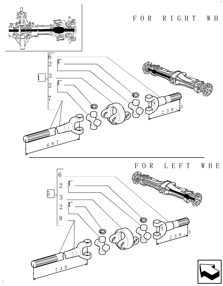 Схема запчастей Case IH MXM140 - (1.40.1/10[02]) - (VAR.316) (CLASS 3 FRONT AXLE WITH BRAKE - DIFFERENTIAL GEARS AND DIFFERENTIAL SHAFT (04) - FRONT AXLE & STEERING