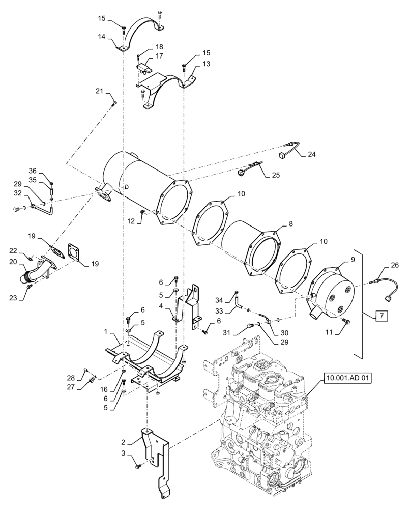 Схема запчастей Case IH FARMALL 30A - (10.501.AD[01]) - DOC & DPF (10) - ENGINE