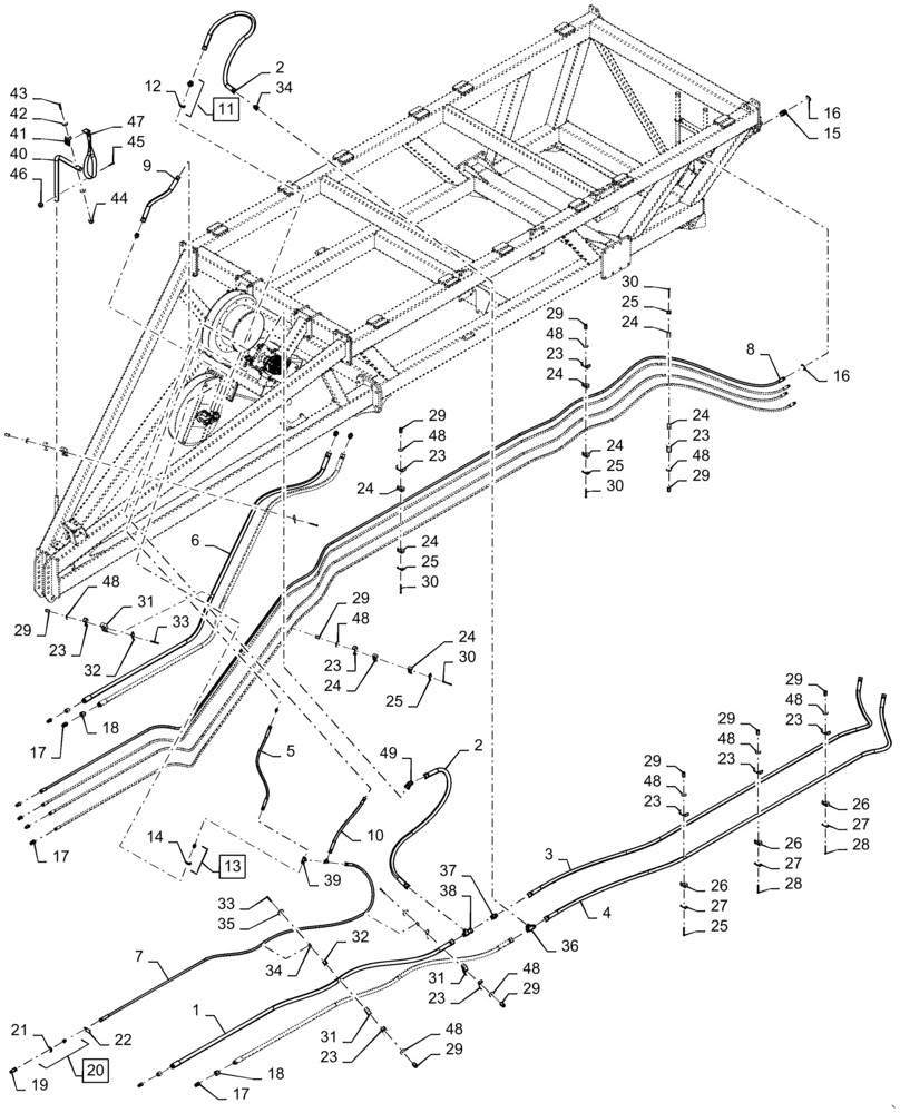 Схема запчастей Case IH 4765 - (35.748.AC[14]) - METERING HYDRAULICS 555 BUSHEL DOUBLE SHOOT TOW BETWEEN (35) - HYDRAULIC SYSTEMS