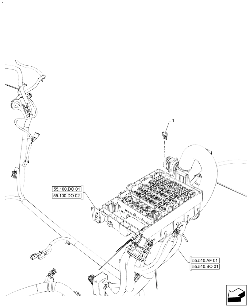 Схема запчастей Case IH FARMALL 120A - (55.100.DO[04]) - VAR - 330196, 393315 - FUSE, CONTROL, LOADER (55) - ELECTRICAL SYSTEMS