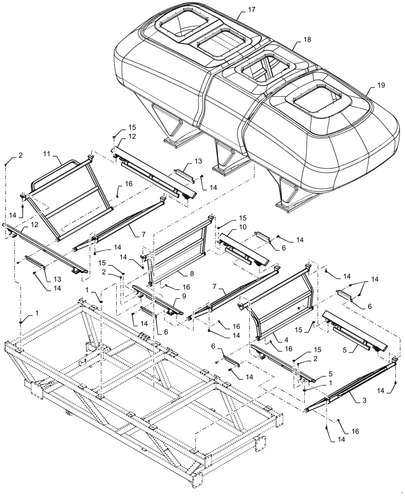 Схема запчастей Case IH 2355 - (77.100.AC[09]) - TANK CRADLE 950 BUSHEL (77) - SEEDING/PLANTING