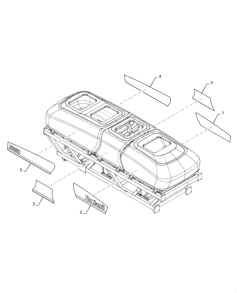 Схема запчастей Case IH 4765 - (90.108.AB[18]) - MODEL DECALS 5560 FLEXI-COIL (90) - PLATFORM, CAB, BODYWORK AND DECALS