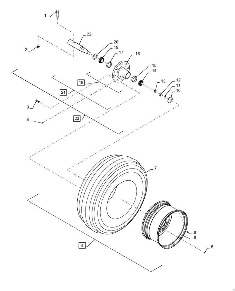 Схема запчастей Case IH 4025 - (44.520.AB[01]) - TRANSPORT CASTERS AND WHEELS (44) - WHEELS