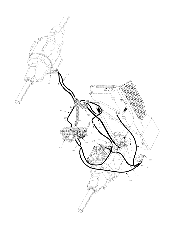 Схема запчастей Case IH STX425 - (01-05[02]) - PICTORIAL INDEX - CHARGE PUMP AND BRAKE CIRCUIT, 400 SERIES AXLE, ASN JEE0102001 (00) - PICTORIAL INDEX
