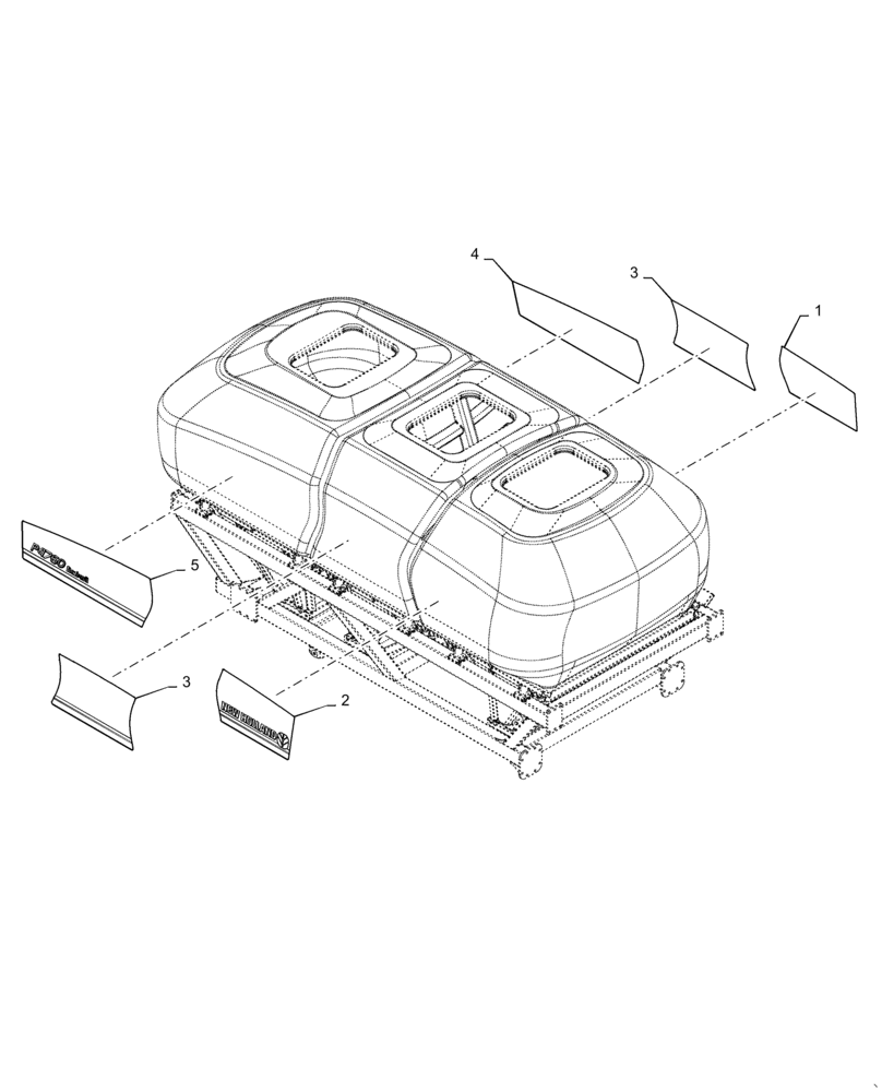 Схема запчастей Case IH 4765 - (90.108.AB[13]) - MODEL DECALS P4760 NEW HOLLAND (90) - PLATFORM, CAB, BODYWORK AND DECALS