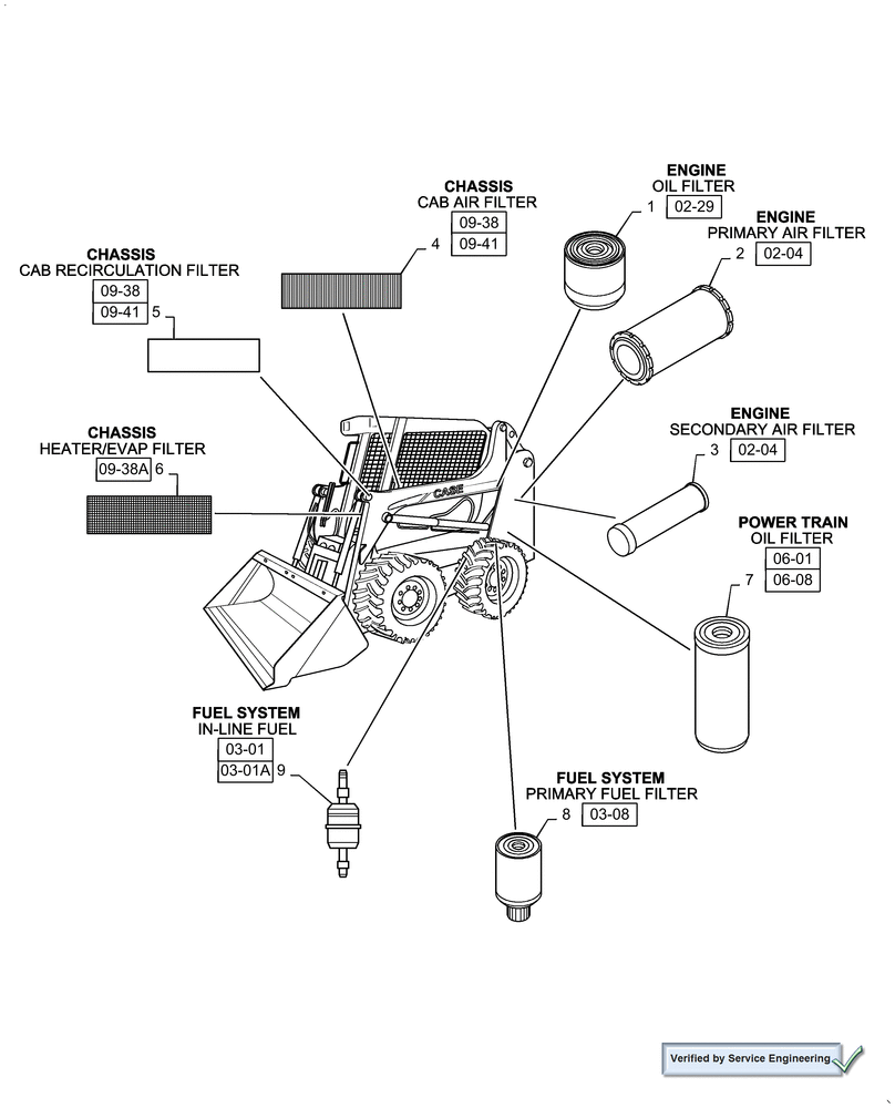 Схема запчастей Case IH 435 - (05.100.03[01]) - FILTERS, 435 (18) - MISCELLANEOUS