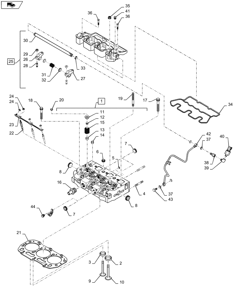 Схема запчастей Case IH FARMALL 30A - (10.101.AA[01]) - CYLINDER HEAD (10) - ENGINE