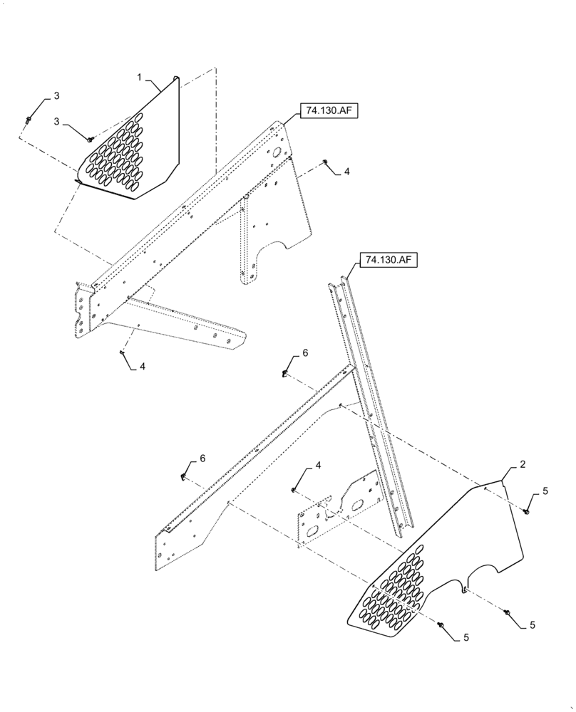 Схема запчастей Case IH 7140 - (74.130.AJ[01]) - CLEANER FAN SHIELD (74) - CLEANING