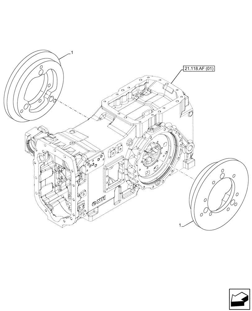 Схема запчастей Case IH MAXXUM 135 - (33.202.AK[05]) - VAR - 391828 - BRAKE DISC, PISTON (33) - BRAKES & CONTROLS