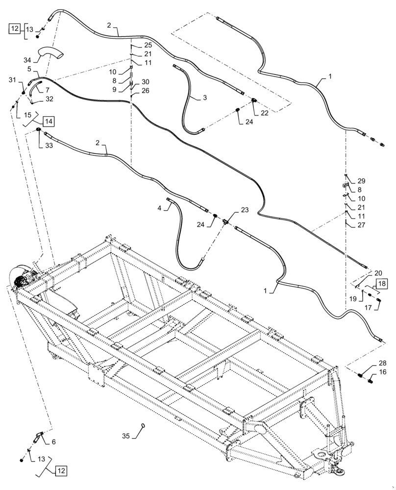 Схема запчастей Case IH 4765 - (35.748.AC[05]) - METERING HYDRAULICS 555 BUSHEL SINGLE SHOOT TOW BEHIND (35) - HYDRAULIC SYSTEMS