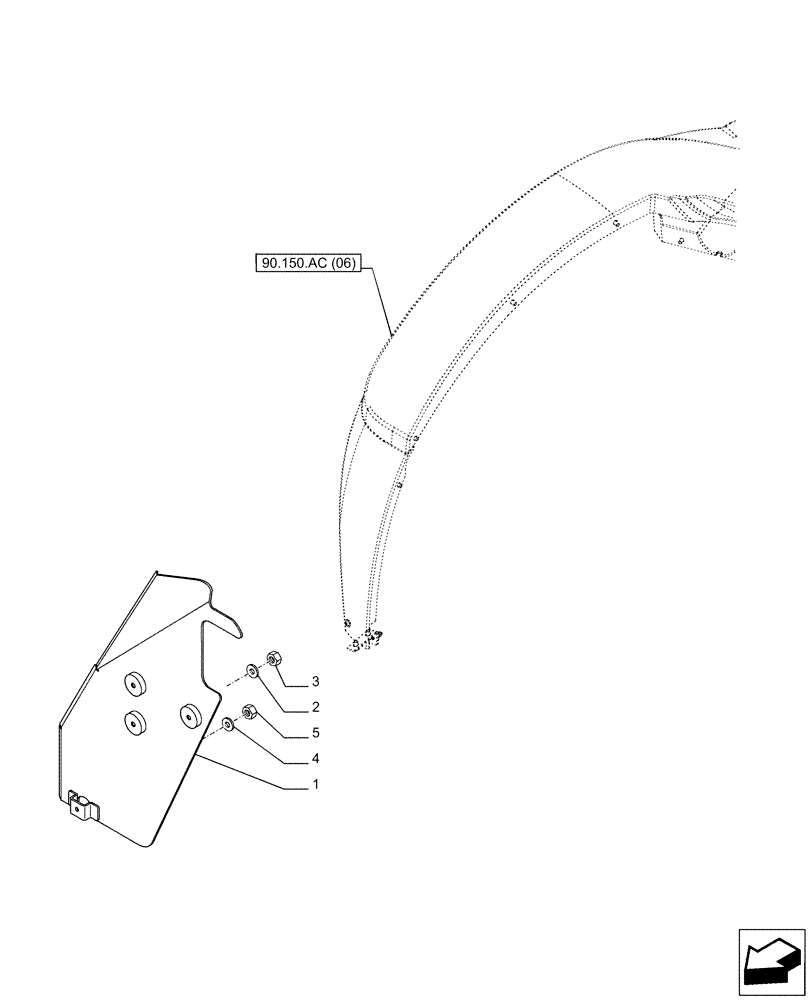 Схема запчастей Case IH PUMA 165 CVT - (90.116.AC[16]) - VAR - 391205, 758338 - REAR FENDER, NARROW (90) - PLATFORM, CAB, BODYWORK AND DECALS
