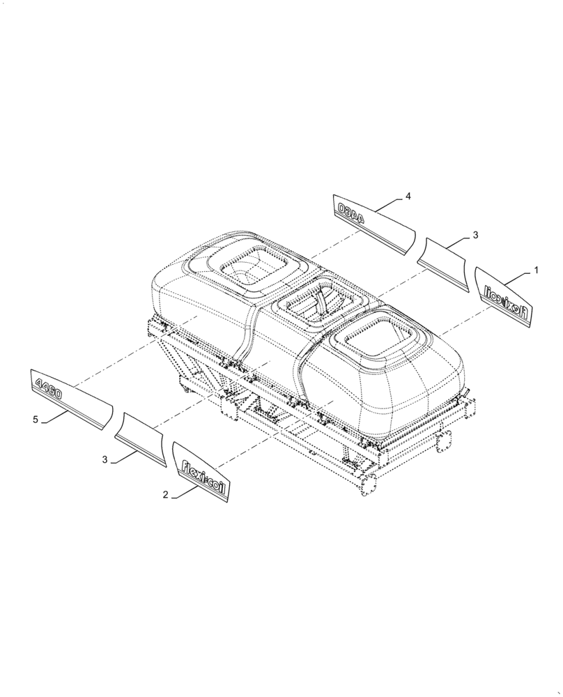 Схема запчастей Case IH 4765 - (90.108.AB[16]) - MODEL DECALS 4460 FLEXI-COIL (90) - PLATFORM, CAB, BODYWORK AND DECALS