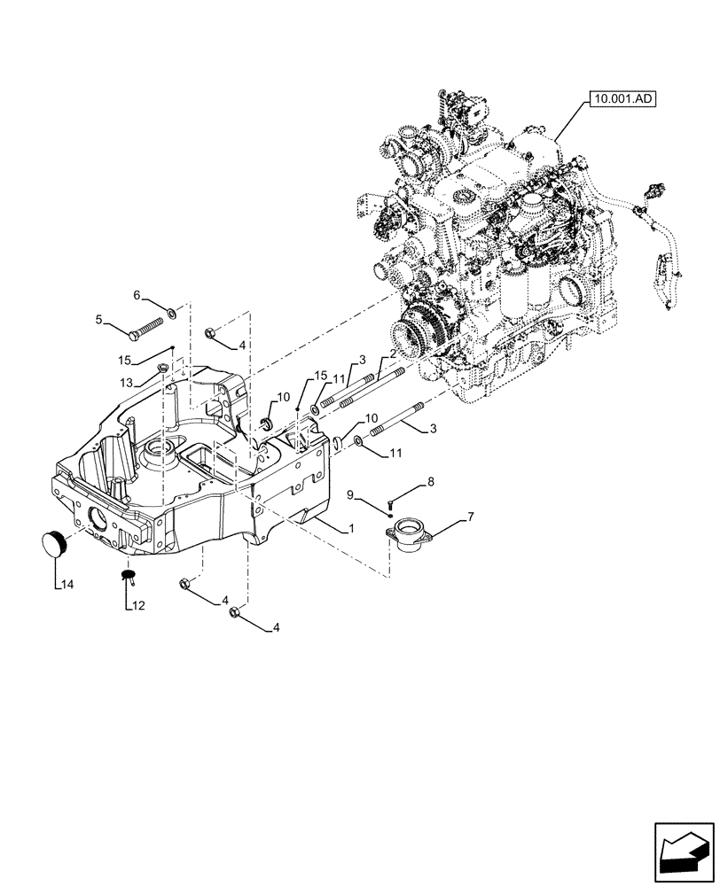 Схема запчастей Case IH MAXXUM 115 - (25.100.AV[02]) - VAR - 390811 - 4WD FRONT AXLE, W/O FRONT PTO, SUPPORT (25) - FRONT AXLE SYSTEM