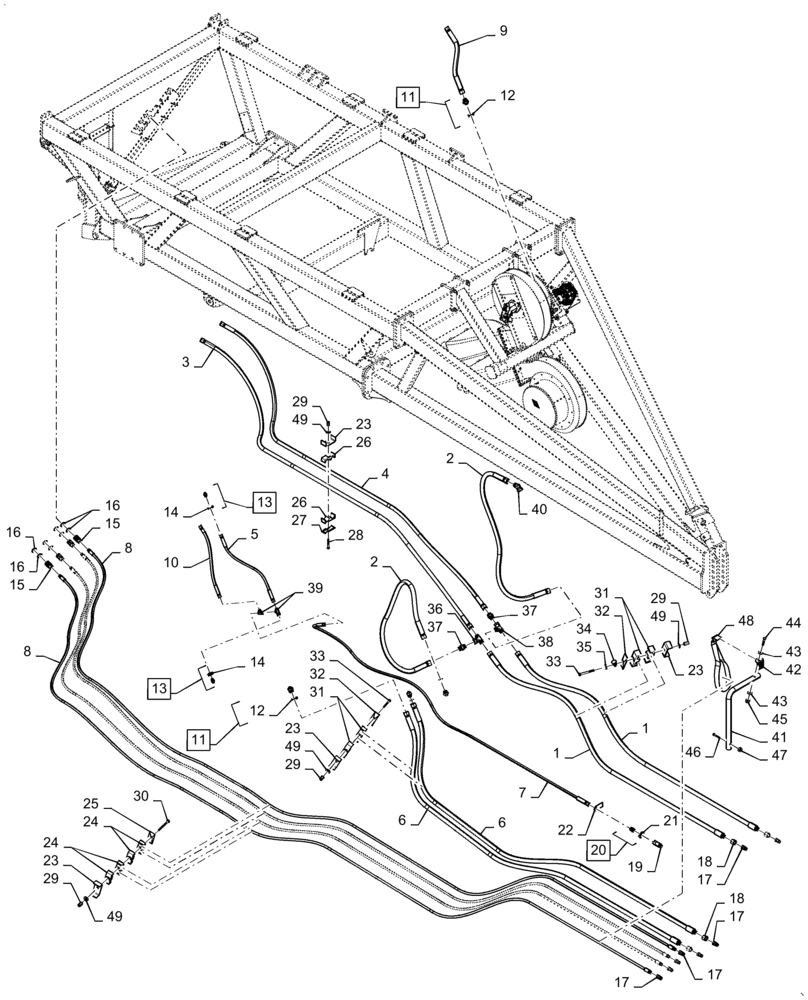 Схема запчастей Case IH 4765 - (35.748.AC[08]) - METERING HYDRAULICS 350 BUSHEL DOUBLE SHOOT TOW BETWEEN (35) - HYDRAULIC SYSTEMS