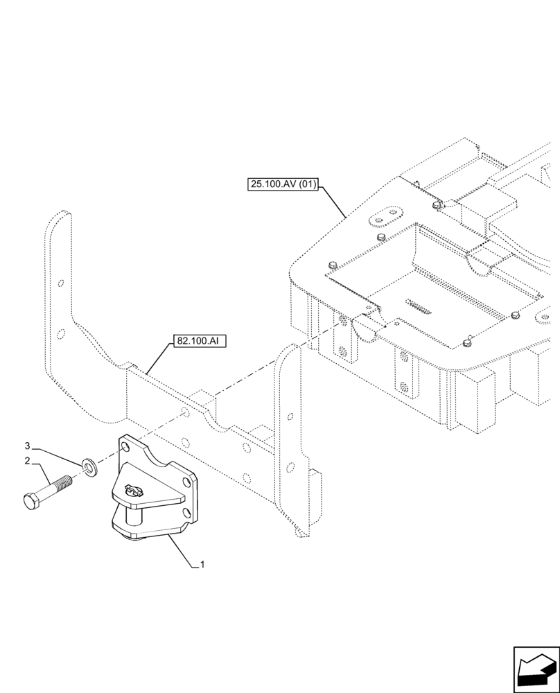 Схема запчастей Case IH FARMALL 120C - (39.140.AF[05]) - VAR - 331122 - FRONT, BALLAST, TOW HOOK (39) - FRAMES AND BALLASTING