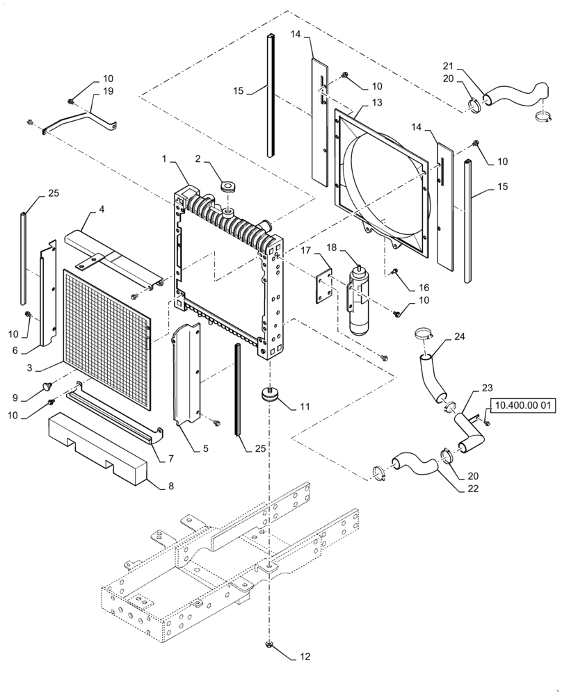 Схема запчастей Case IH FARMALL 30A - (10.400.BE[01]) - RADIATOR (10) - ENGINE