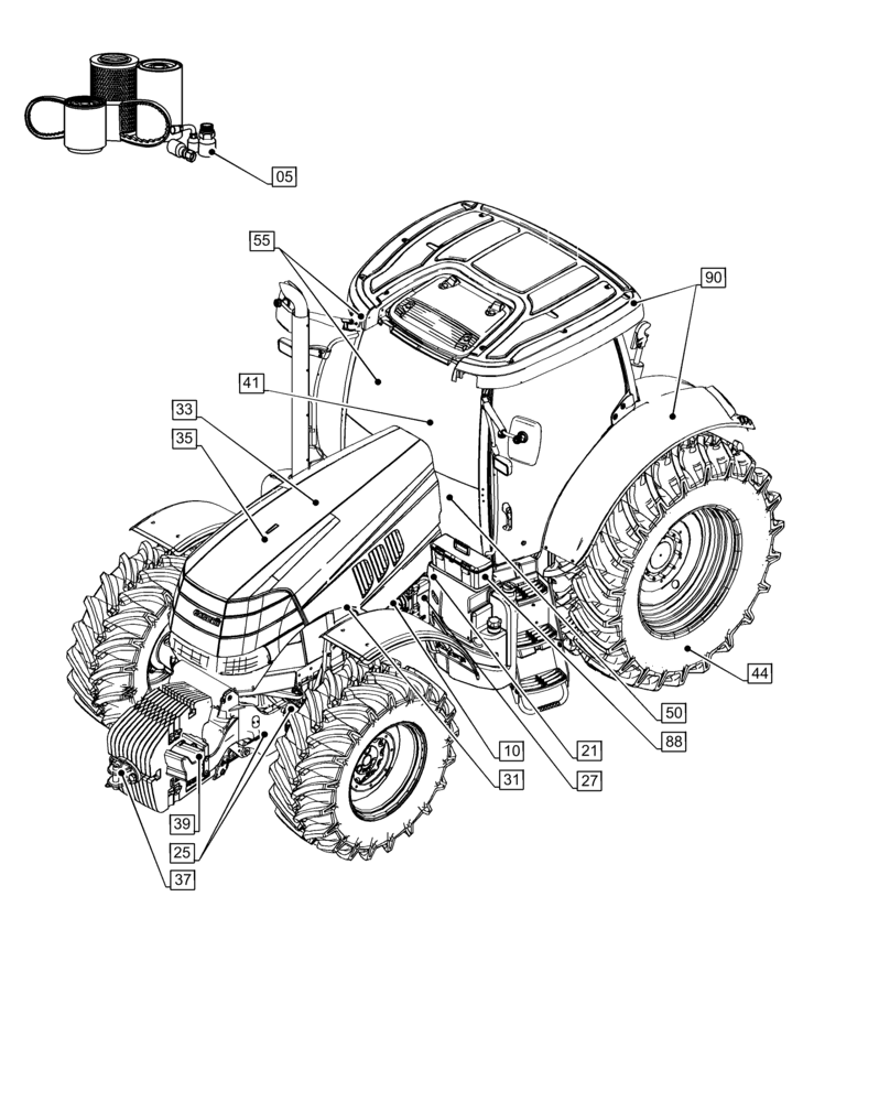 Схема запчастей Case IH PUMA 200 - (00.000.00) - PICTORIAL INDEX - MAIN SECTIONS (00) - GENERAL & PICTORIAL INDEX