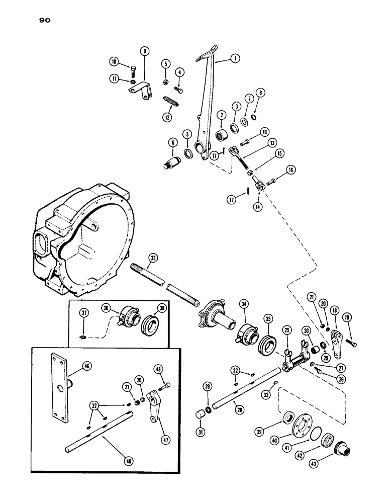 Схема запчастей Case IH 1030 - (090) - CLUTCH CONTROLS, FIRST USED TRACTOR SERIAL NUMBER 8282440 (06) - POWER TRAIN