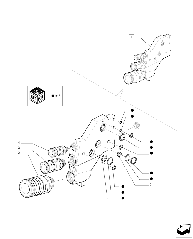 Схема запчастей Case IH PUMA 200 - (35.204.BE[06]) - POWER BEYOND VALVE - BREAKDOWN (35) - HYDRAULIC SYSTEMS