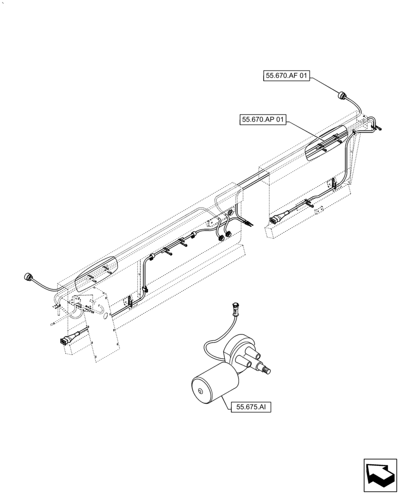 Схема запчастей Case IH 2060-20 - (00.000.55) - PICTORIAL INDEX - ELECTRICAL SYSTEMS, 20FT (00) - GENERAL & PICTORIAL INDEX