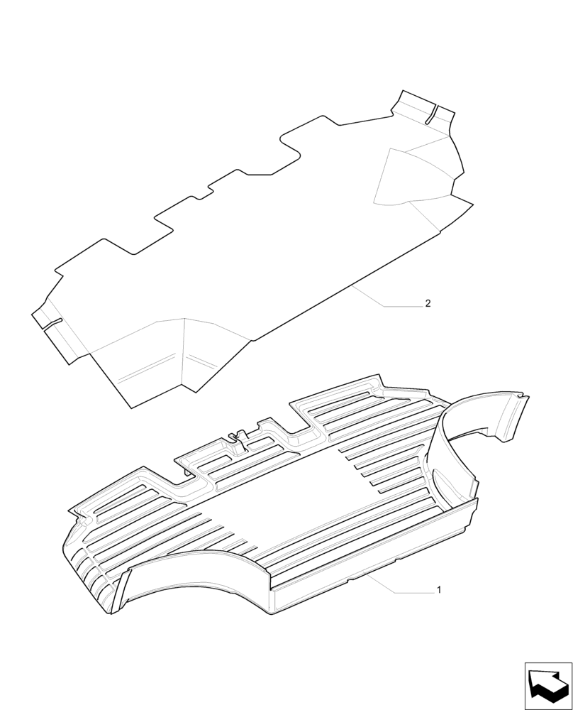 Схема запчастей Case IH PUMA 230 - (90.160.AR[01]) - FRONT MAT (90) - PLATFORM, CAB, BODYWORK AND DECALS