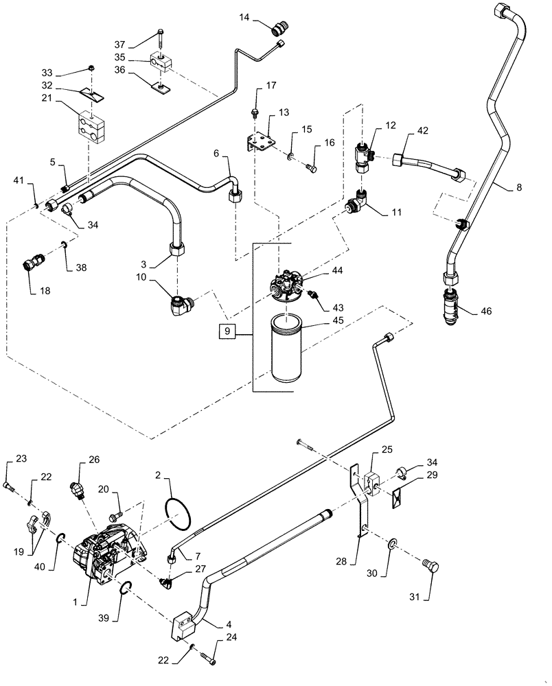 Схема запчастей Case IH MAGNUM 240 - (35.100.AR[05]) - COMMON TWIN FLOW 45CC (35) - HYDRAULIC SYSTEMS