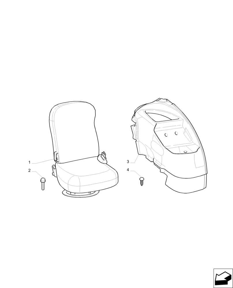 Схема запчастей Case IH PUMA 215 - (90.151.AC) - PASSENGER SEAT (90) - PLATFORM, CAB, BODYWORK AND DECALS