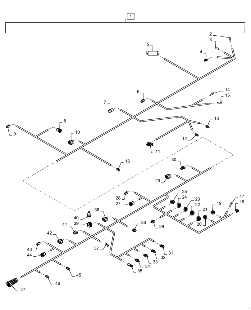 Схема запчастей Case IH 4765 - (55.516.AT[05]) - 550, 580, 950 BUSHEL TOW BEHIND HARNESS (55) - ELECTRICAL SYSTEMS