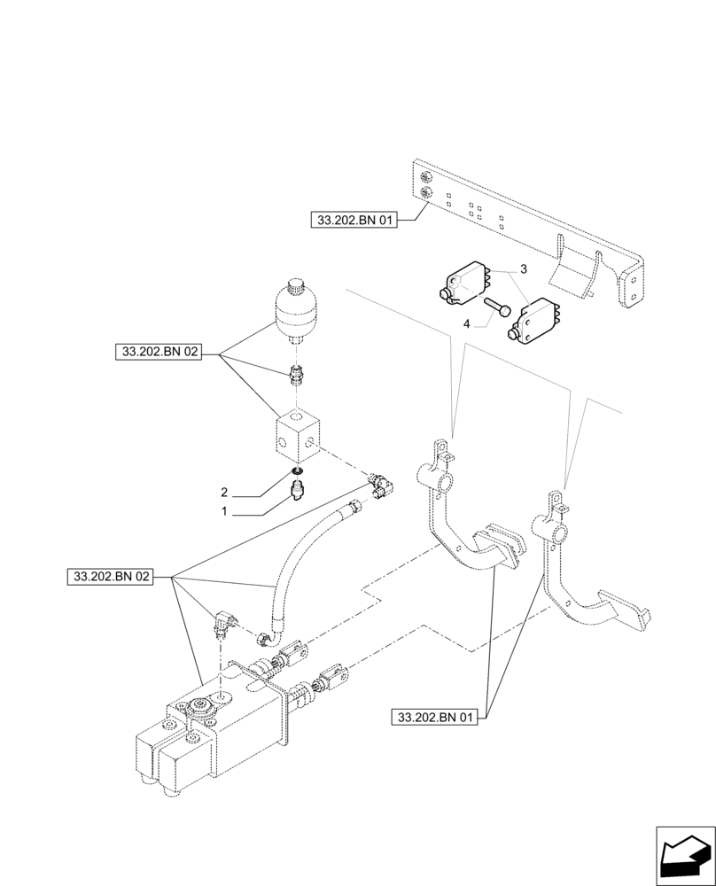 Схема запчастей Case IH PUMA 215 - (55.408.CL) - BRAKING SYSTEM SWITCHES AND RELATED PARTS (55) - ELECTRICAL SYSTEMS