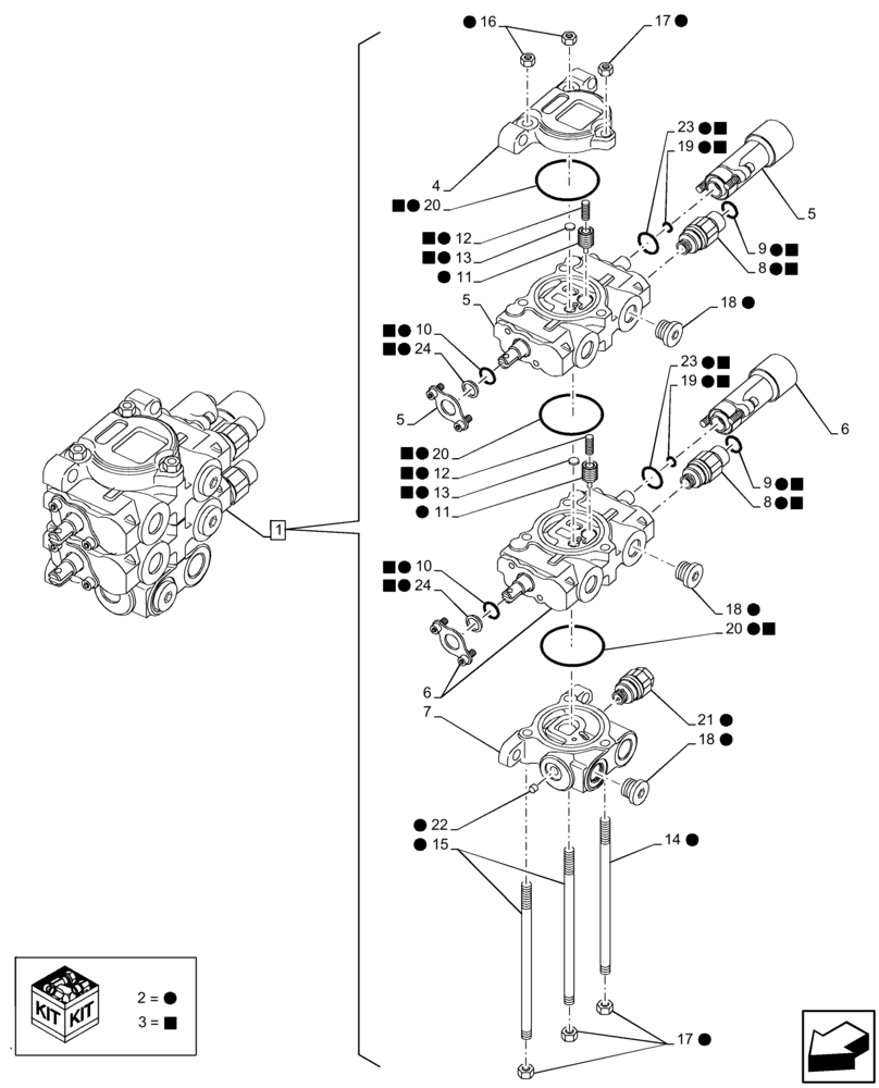 Схема запчастей Case IH MAXXUM 150 - (35.204.BS[12]) - VAR - 758344, 758443 - 2 MID-MOUNT CONTROL VALVES, MECHANICAL, COMPONENTS (35) - HYDRAULIC SYSTEMS