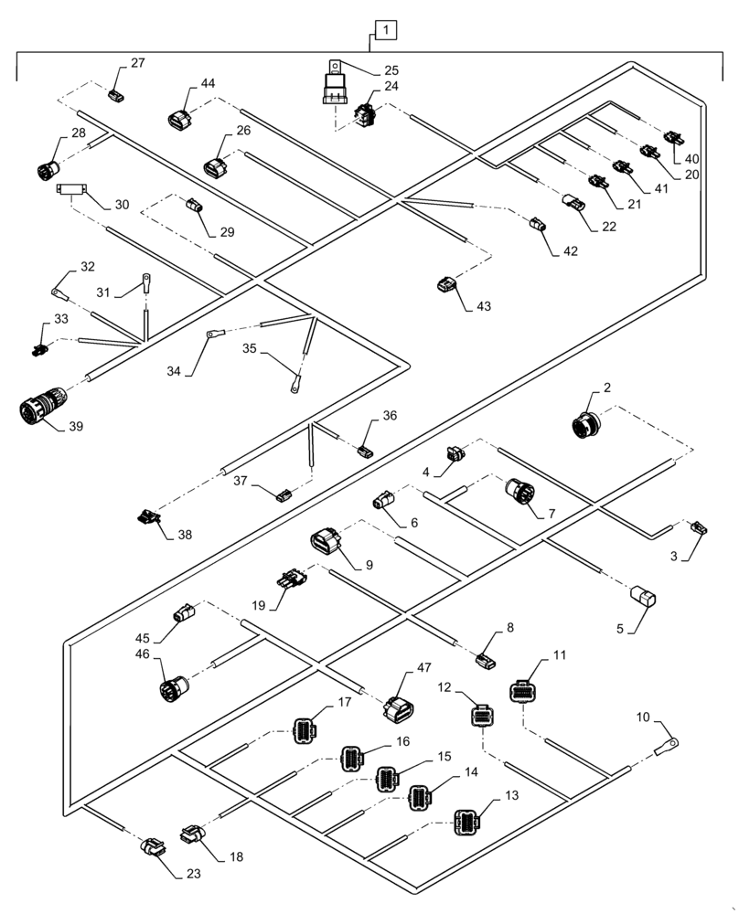 Схема запчастей Case IH 4765 - (55.516.AT[04]) - 435, 460 BUSHEL TOW BETWEEN HARNESS (55) - ELECTRICAL SYSTEMS