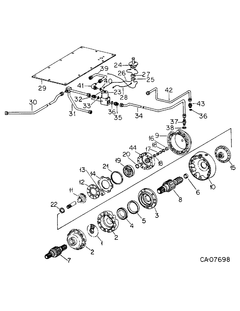Схема запчастей Case IH 6388 - (07-26) - DRIVE TRAIN, DIFFERENTIAL LOCK, 6388 AND 6588 TRACTORS (04) - Drive Train